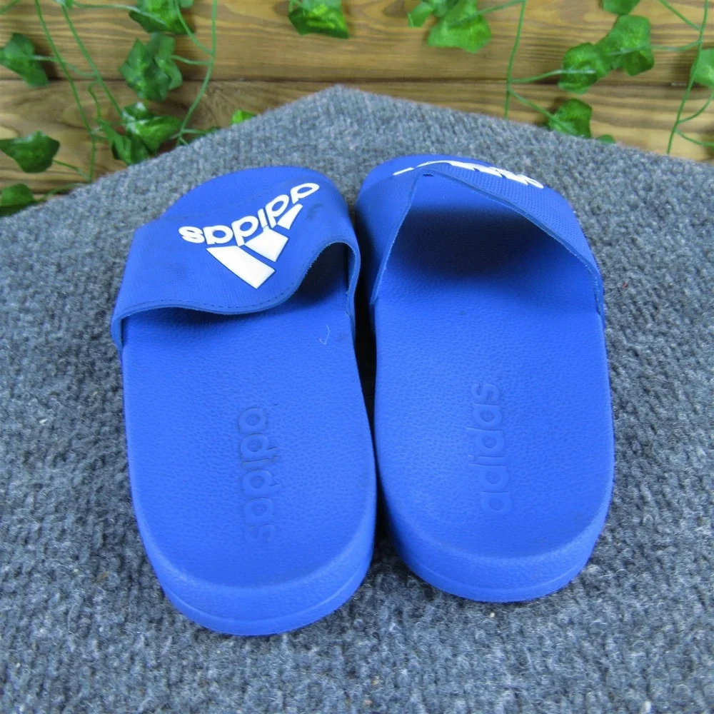 adidas‎ Boys Slide  Sz T 12 Medium Blue Synthetic Slip On